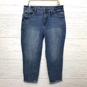 SoundStyle Jeans High Rise Mom Cuffed Stretch size 14 crop length 25"